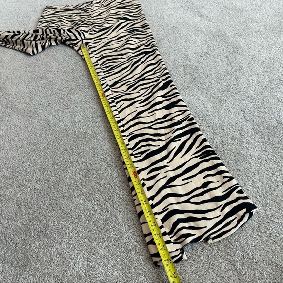 Zara cream black tiger animal print satin effect pyjama pants back slit NWT - Picture 12 of 14